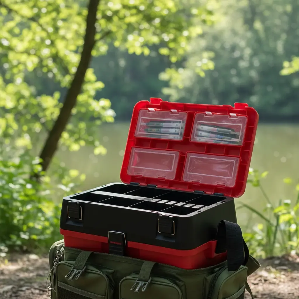 CAJAS MYSTIX XD102 ROJA CON FUNDA MOCHILA VERDE